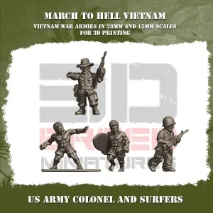 Colonel et surfeurs US Army