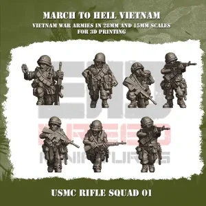 Escouade US Marine Corps avec fusil 1