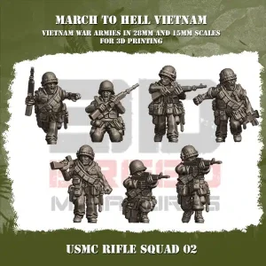 Escouade US Marine Corps avec fusil 2