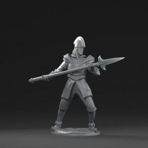 Soldat humain orné à la hallebarde