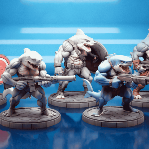Escouade de requins soldats