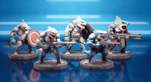 Escouade de requins soldats