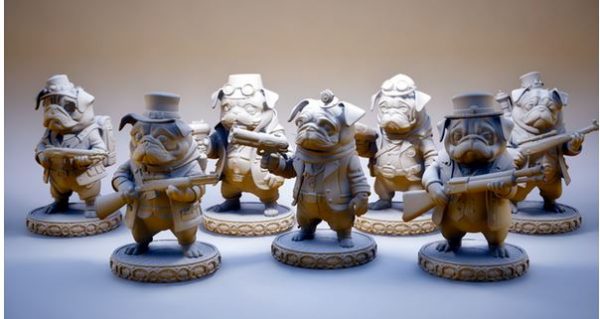 Garde des chiens steampunks
