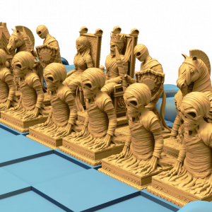 Set pièces échecs momie-pharaon de diamètre 28mm