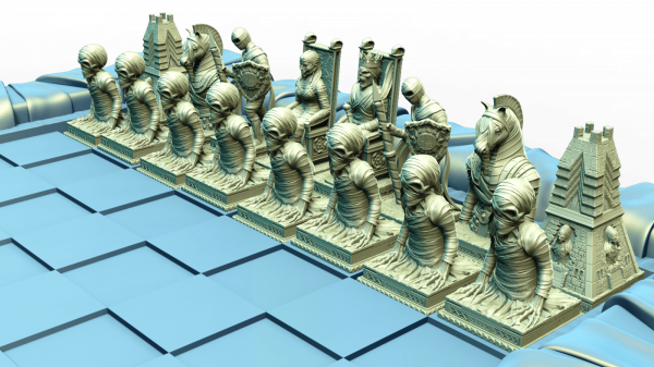 Set pièces échecs momie-pharaon de diamètre 28mm – Image 2
