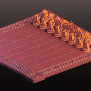 Plateau + set complet 32 pièces échecs draconien diamètre 20mm