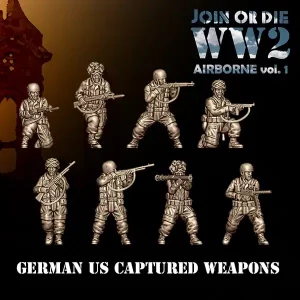 Soldats allemands avec armes américaines Parachutistes Allemands