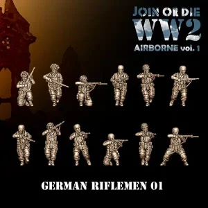 Soldats avec Fusils 2 Parachutistes Allemands