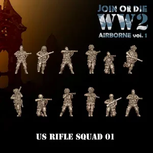 Soldats avec Fusils 1 Parachutistes Américains