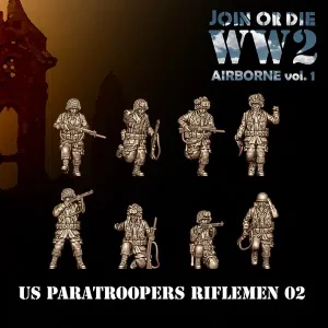 Soldats avec Fusils 2 Parachutistes Américains